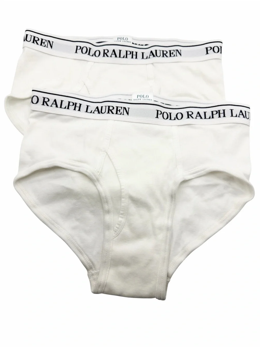 Polo Ralph Lauren White Briefs with Branded Waistband - 2 Pack Size Medium